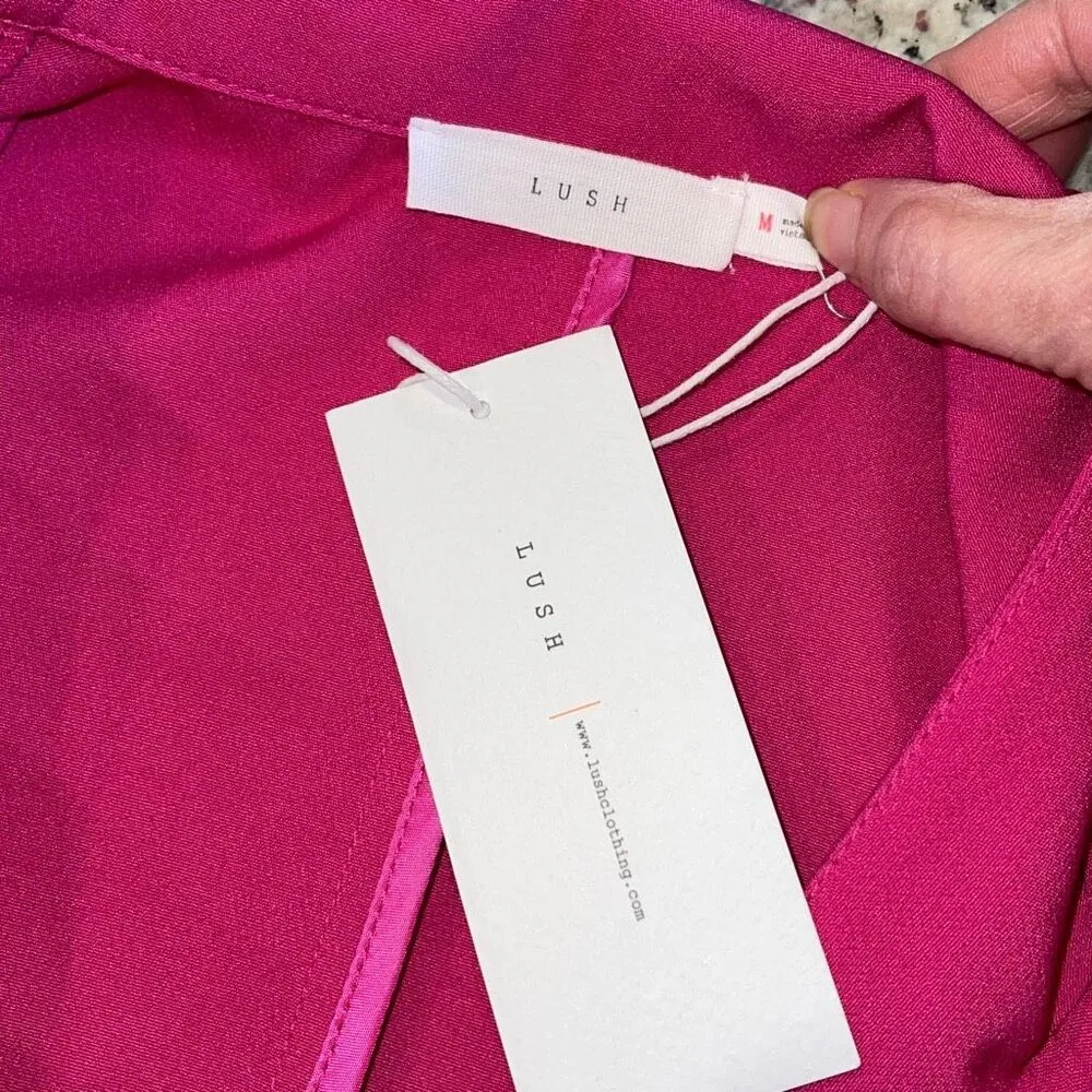 LUSH CASUAL NOTCH‎ COLLAR BLAZER IN FUCHSIA Size Medium NWT - Image 4