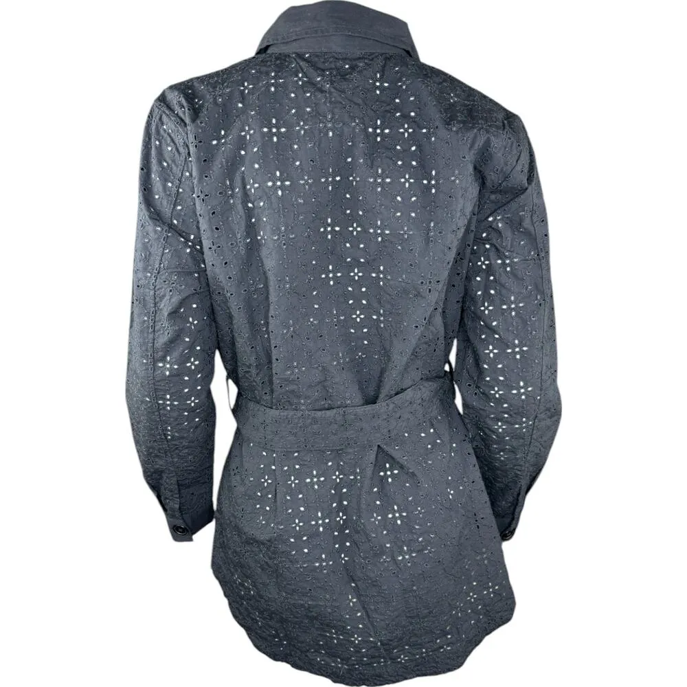 Isaac Mizrahi Live! Embroidered Cotton Eyelet Jacket Pitch Black X - Image 2