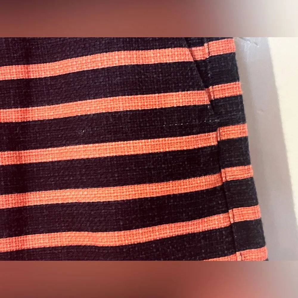 J. Crew Dolphin Hem Striped Shorts Womens Navy Peachy Pink Size 4 - Image 6