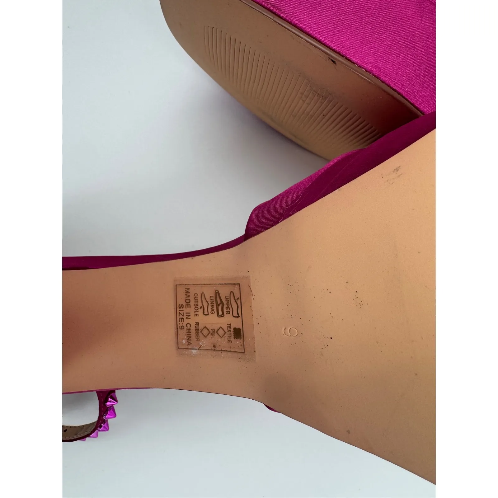 Azalea Wang Penelope Platform High Heels‎ Studded Ankle Strap Size 9 Pink - Image 8