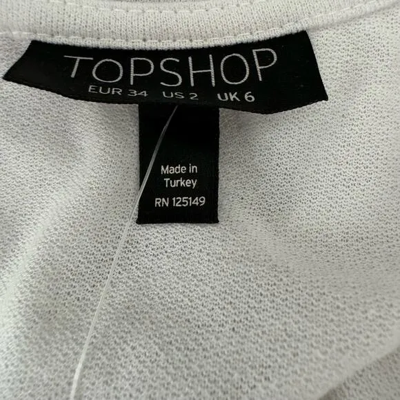 Topshop Lace Collar spring white top size 2 NWT‎ - Image 6