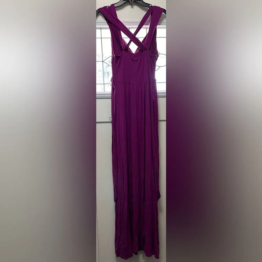 Motherhood Maternity Maxi Dress Pink/Purple (520) - Image 4