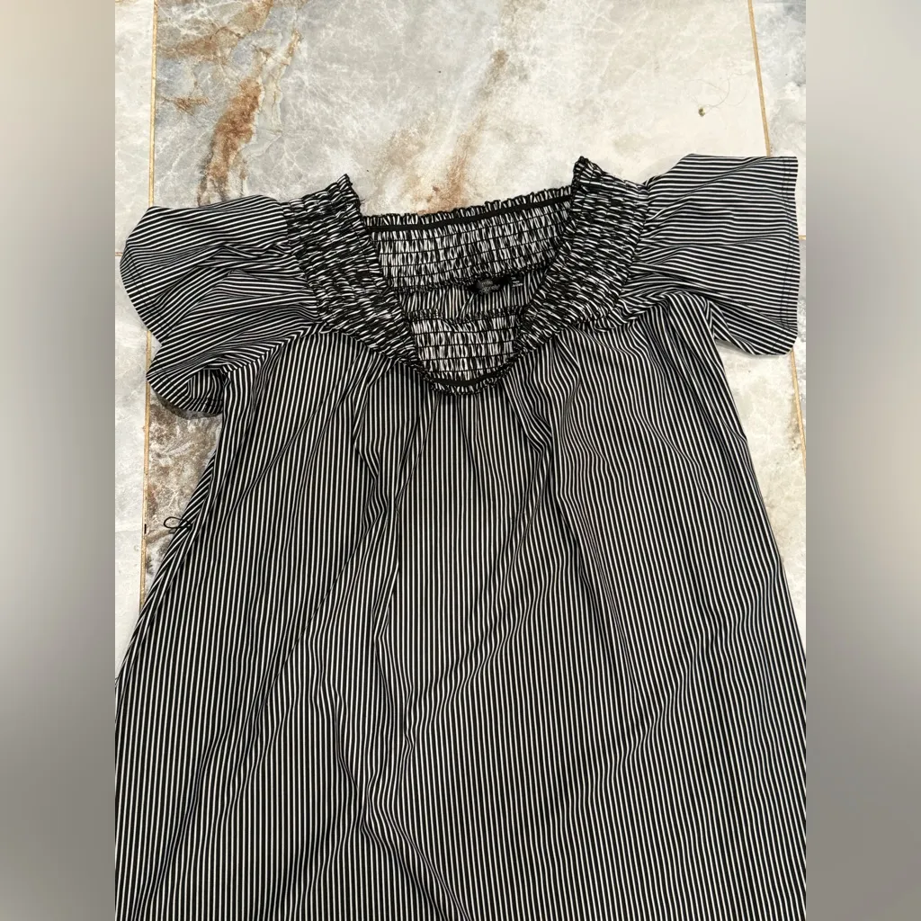 Mlle Gabrielle Monochrome Striped Dress - Image 4