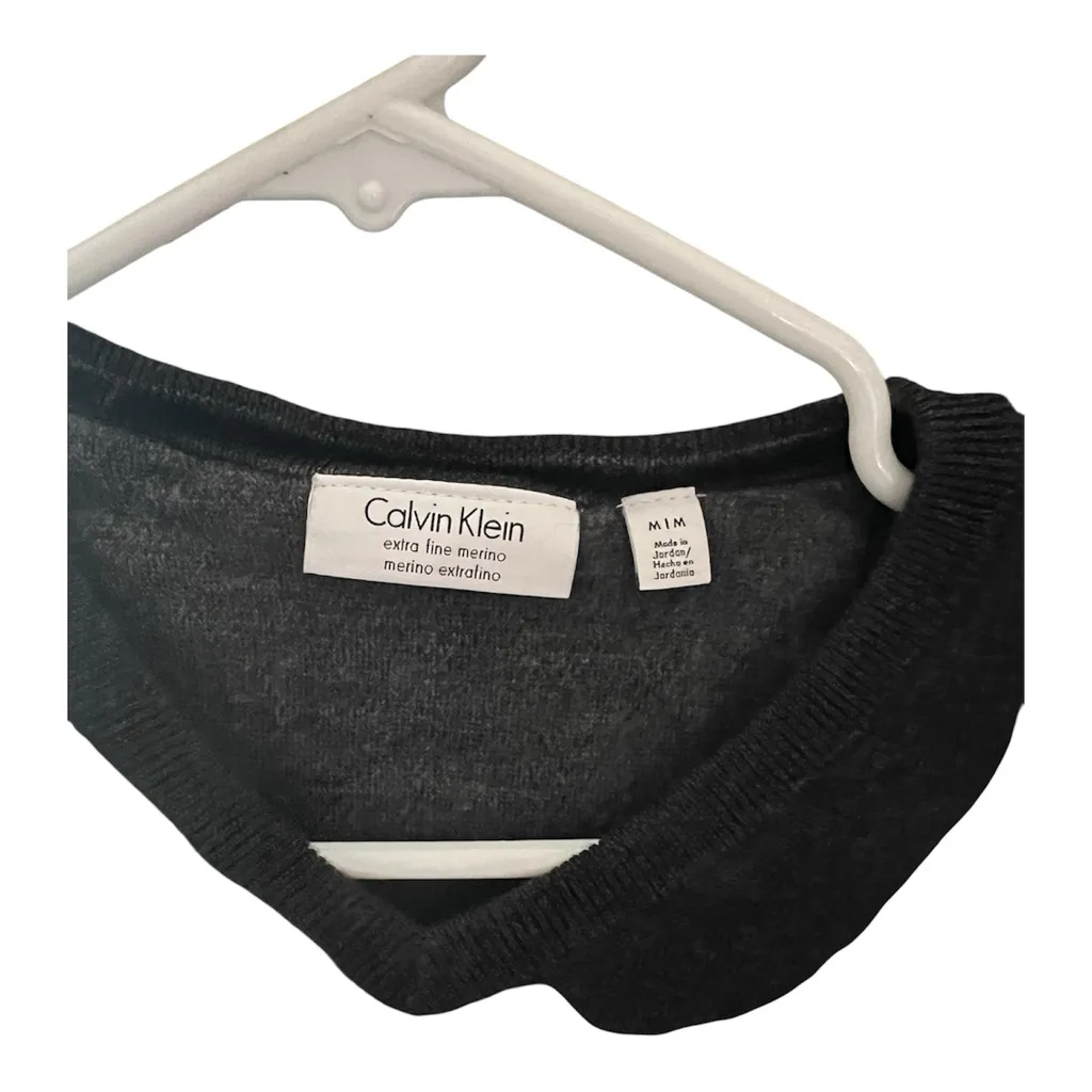 Calvin Klein  Charcoal V-Neck Sweater - Image 3