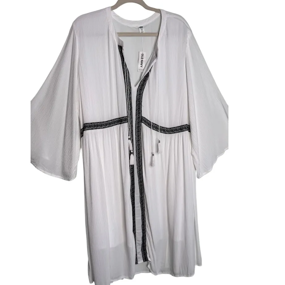 Old Navy Boho White With Embroidered Detail Bohemian Short Dress XXL NWT - Image 3