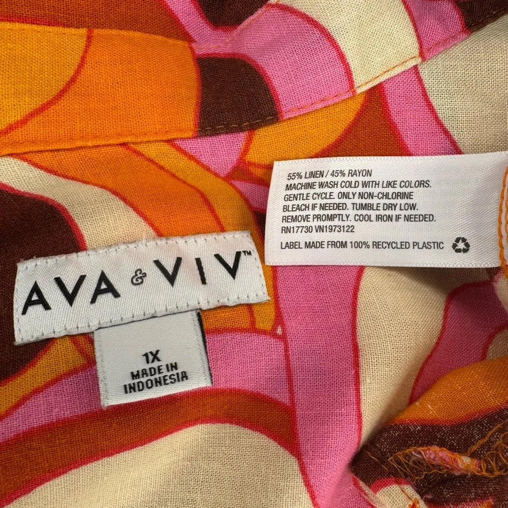Ava & Viv Orange Red Resort Wear Set Of Shorts And Shirt Size 1X. - Image 14