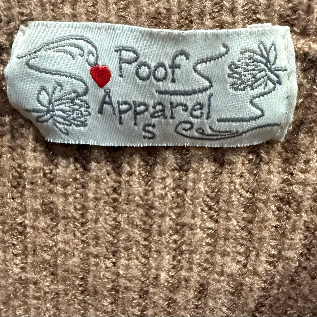 Poof! Apparel Beige Knit Top Size S - Image 4