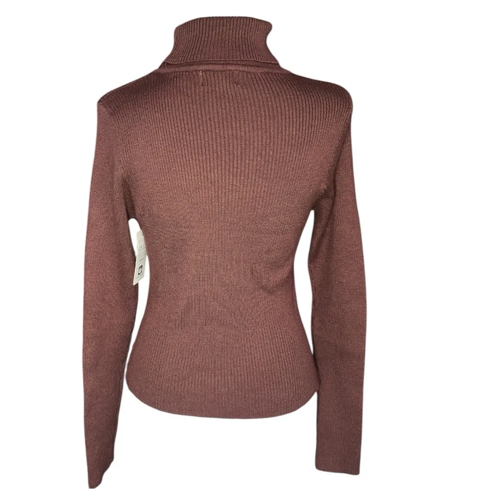 Jon & anna  Brown Ribbed Turtleneck Sweater Large - Image 2
