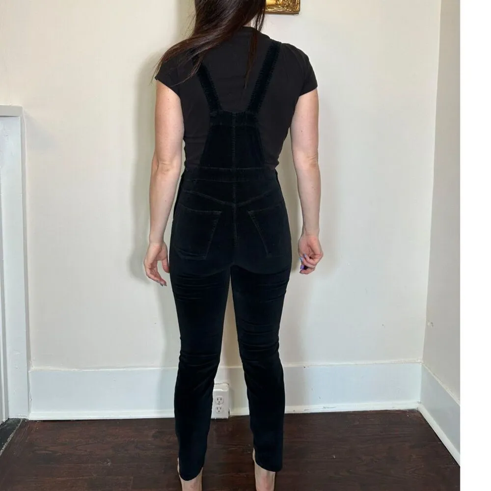 3x1 Black Ruby Velvet Overalls B Size Small - Image 3