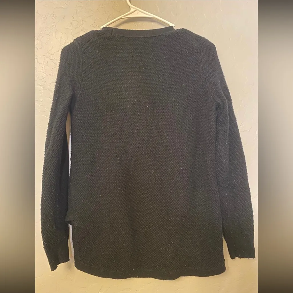 ⭐️Madewell black waffle knit asymmetrical sweater size small - Image 5