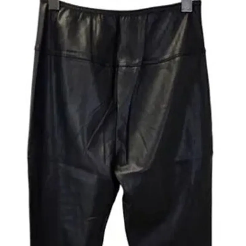 NWT Weworewhat Buttery Faux Leather High Waisted Ankle Stirrup Leggings S Black - Image 7