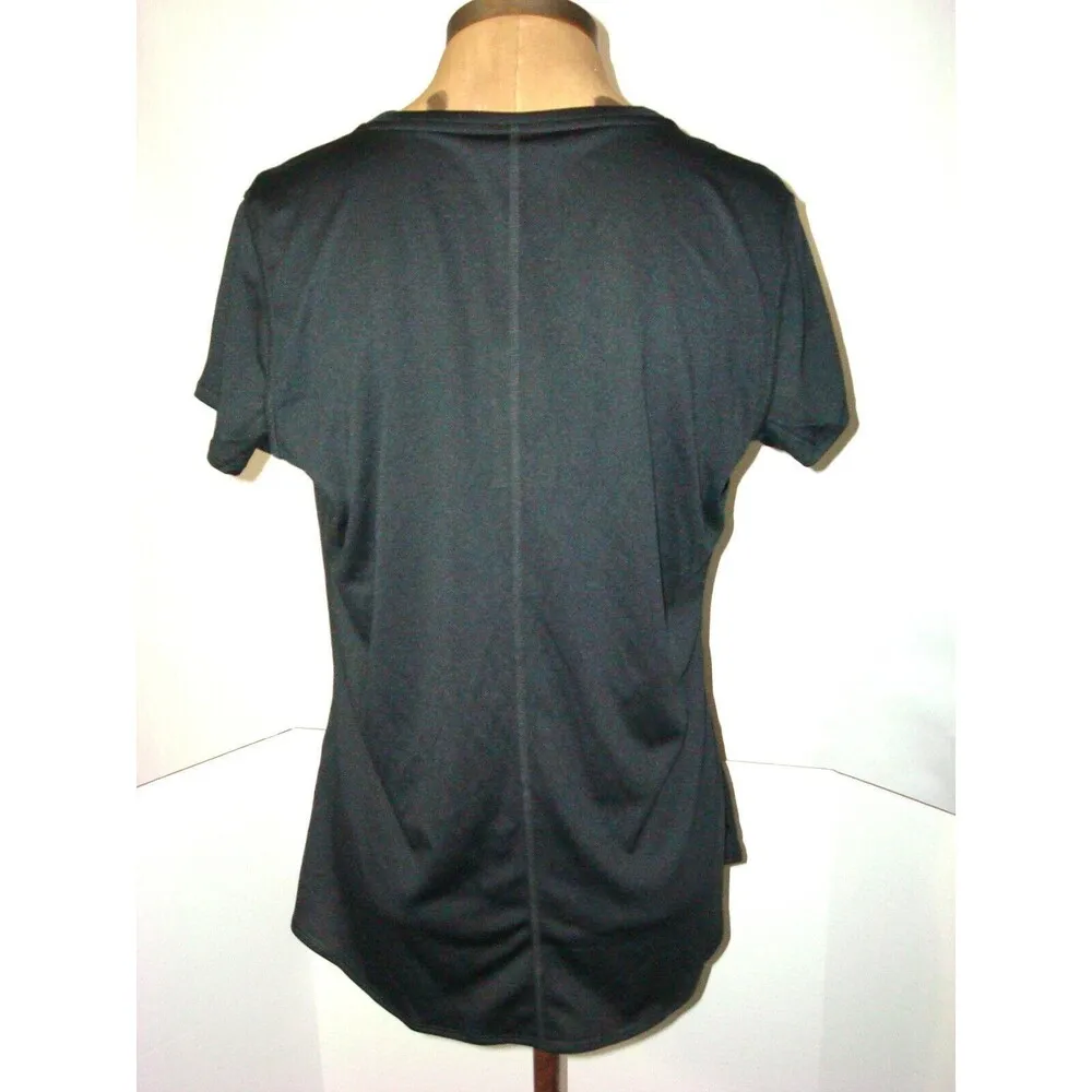 NWT Womens New PrAna Black Run Yoga Top SS Logo Wicking Anti-Odor M Revere Gym - Image 3
