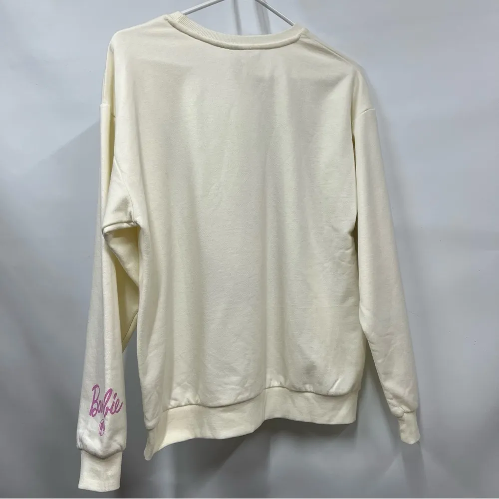 Barbie NWOT Women's Pullover Sweater Sz S vacay mode FLAWED - Image 2