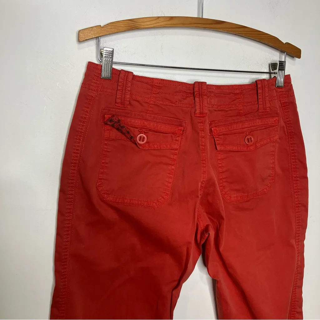 Aventura Y2K capris roll tab hem rust orange low rise organic cotton‎ women sz 6 - Image 5