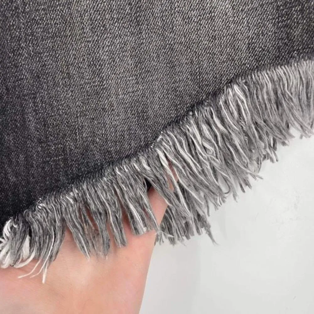 Free People Women’s Maverick Raw Hem‎ Bailey Denim Mini Skirt Black Wash Size 25 - Image 5