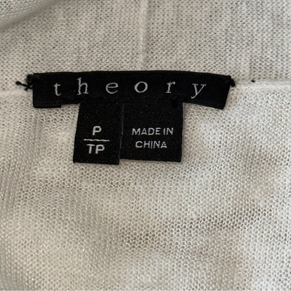 Theory Women’s Size S P Off White Linen Viscose Knit Open Front Cardigan - Image 5