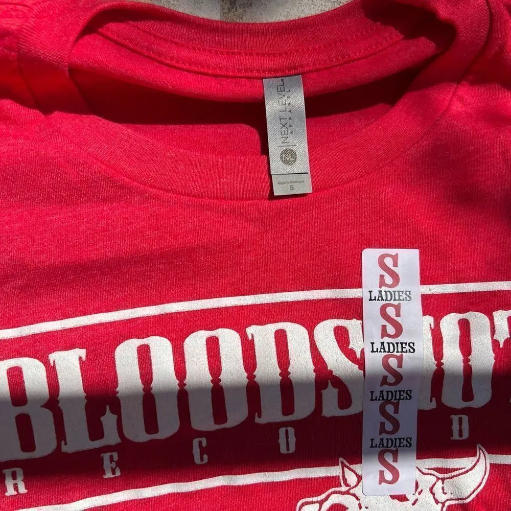 3/$20 NWT Bloodstock Records Ladies T Shirt Heathered red S Alejandro Escovedo - Image 4
