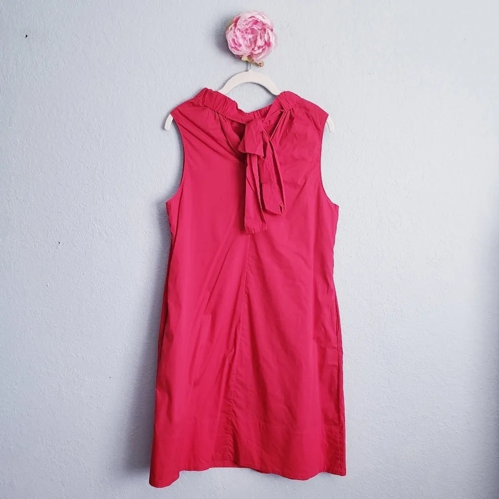 1901 High Neck Big Bow Sleeveless Red Shift Dress - Image 5