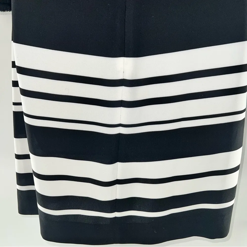 Kate Spade Women's Cape Stripe Dizzy B/W Bold Striped Sheath 3/4 Sleeve Dress-4 - Image 9
