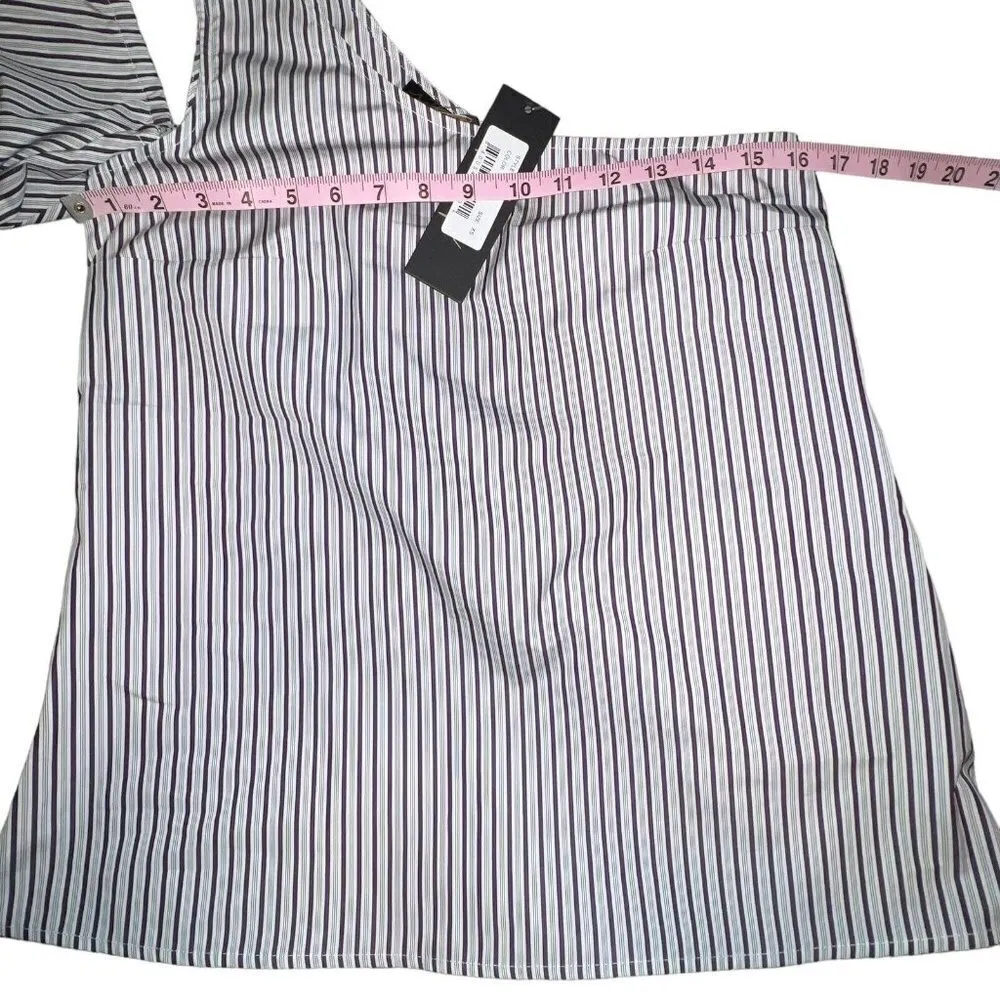 NWT Petersyn Lara Striped Top One Shoulder Tiered Sleeved Top in Empire Women XS Blue - Image 6