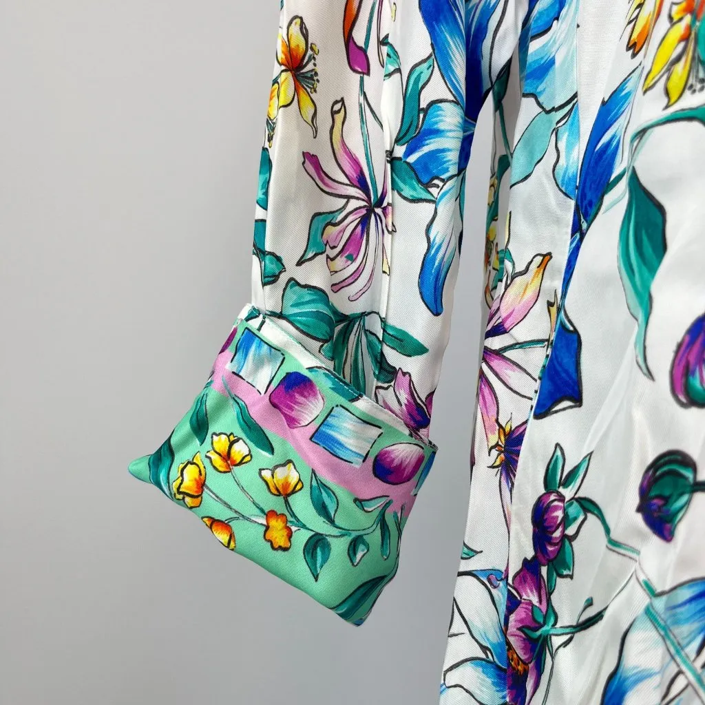 NWOT Johnny Was Floral Long Sleeves Embroidered Button-Down Shirt Dress Size S - Image 5