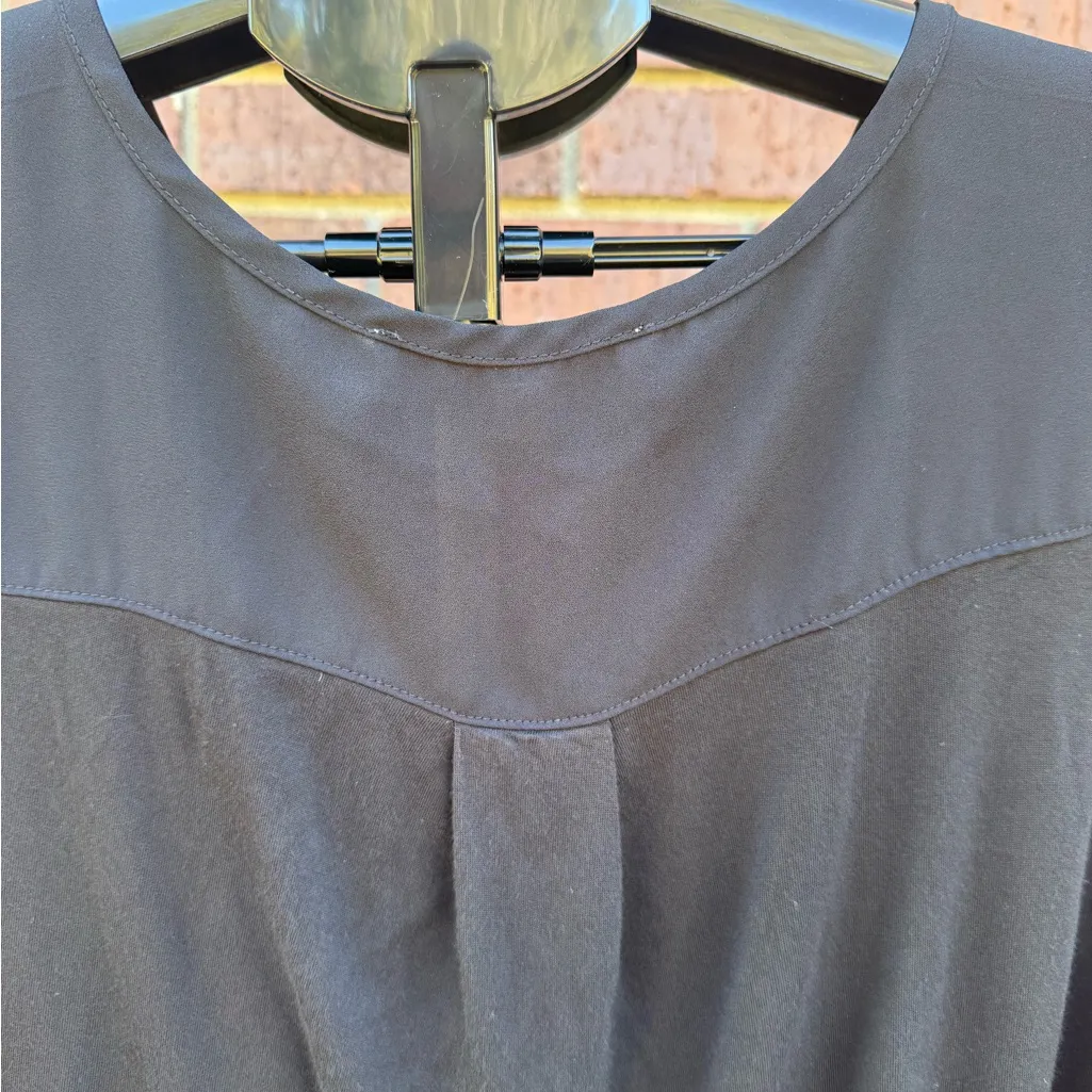 Ann Taylor Loft Black Semi Sheer Chiffon Sleeveless Top Women Large Patch Pocket - Image 7