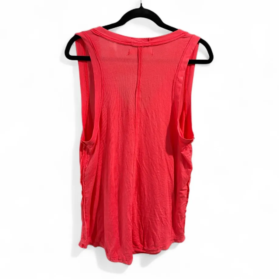 Free People We‎ The Free Deep V-Neck Muscle Tank Top Red Coral - Image 2