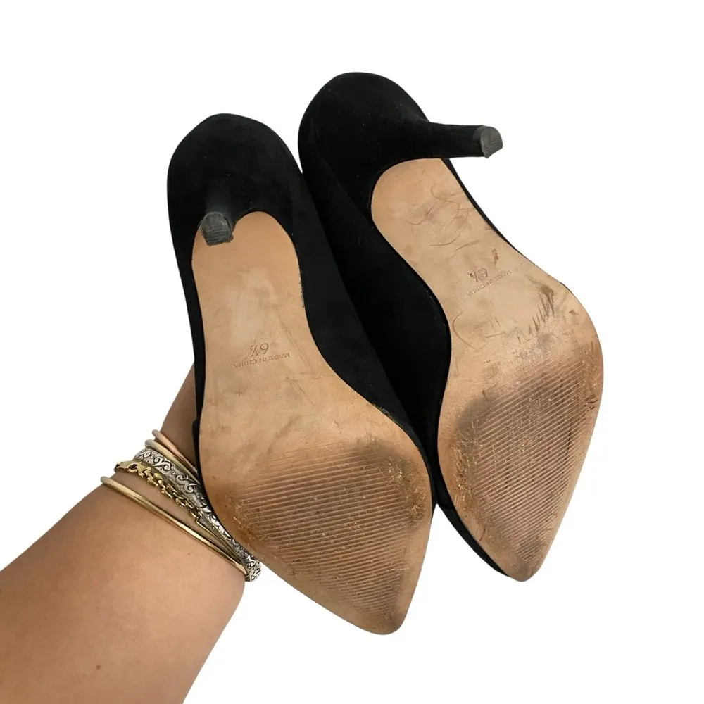 Madewell Mira Suede Leather Heel Pumps Sz 6.5 Slip On Pointed Toe Career Work - Image 6