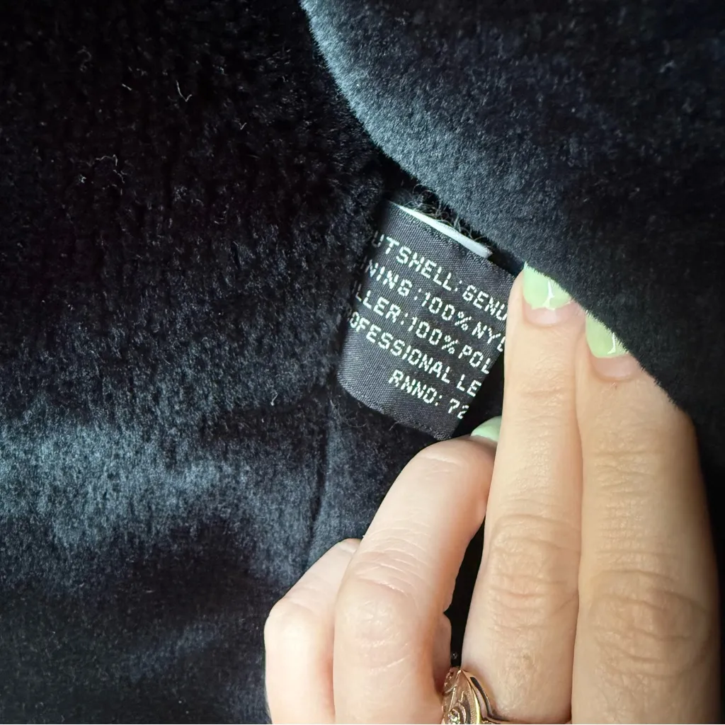 Vintage Adler Colelction Black Leather & Faux Fur Lined Jackets M Size M - Image 6