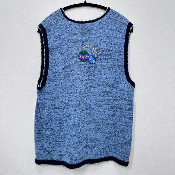 White Stag Vintage Christmas Holiday‎ Winter Sweater Vest Zip Up Snowman 16W - Image 9