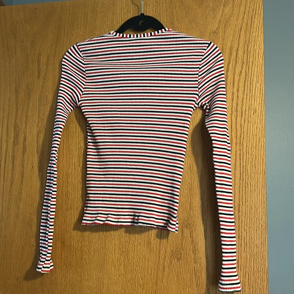 Edikted Striped Long Sleeve Top White Size M - Image 4