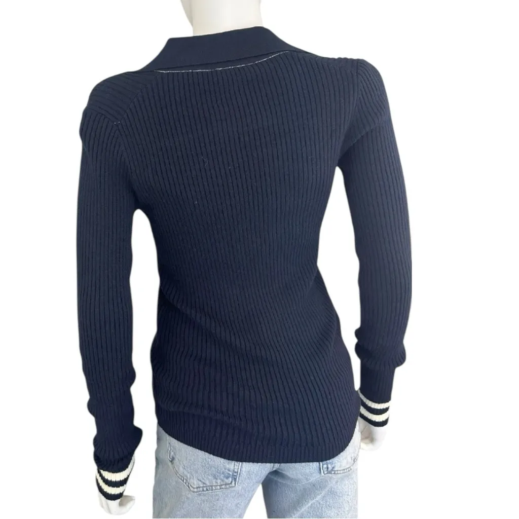 FAHERTY NWT Navy Retro Stripe Sweater Size S - Image 4