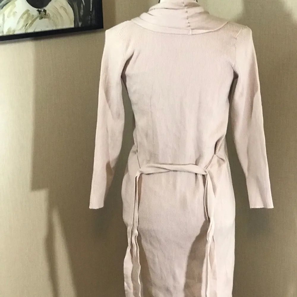 Mango  basics size XS pink ties in front cardigan - Image 9