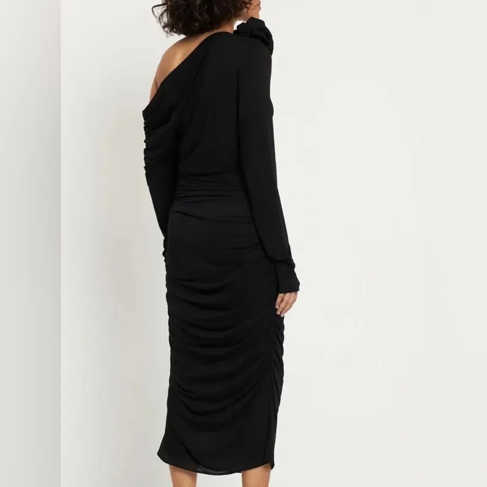 MAGDA BUTRYM Jersey Midi Dress With 3d Flower Applique size 34/4 Black - Image 15
