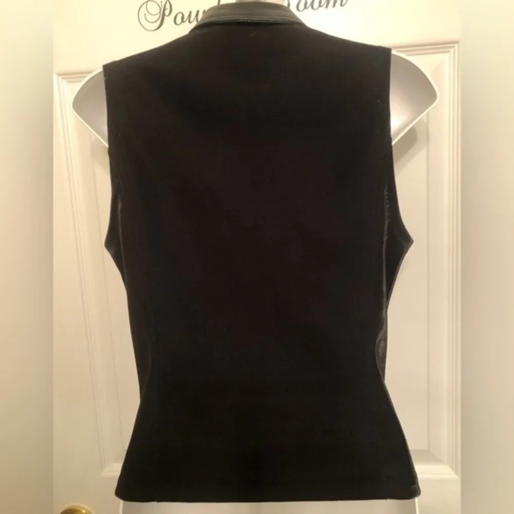 Vintage Wilsons Leather Sz M Womens MAXIMA Collarded Peplum Motorcycle Vest - Image 3