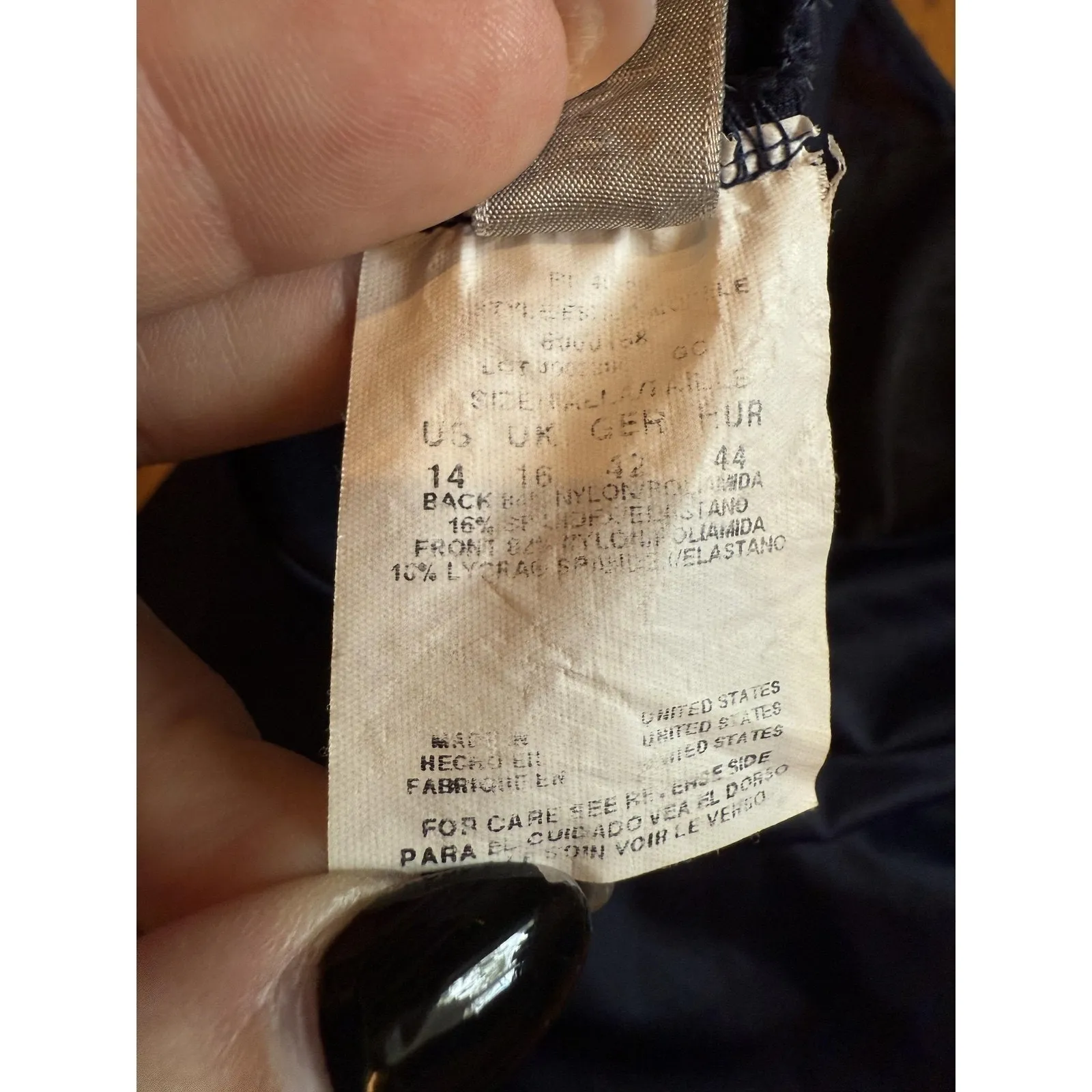 MagicSuit Swimsuit Womens 14 Navy Blue One Piece Mesh High Neck Ruched Made USA Size undefined - Image 6