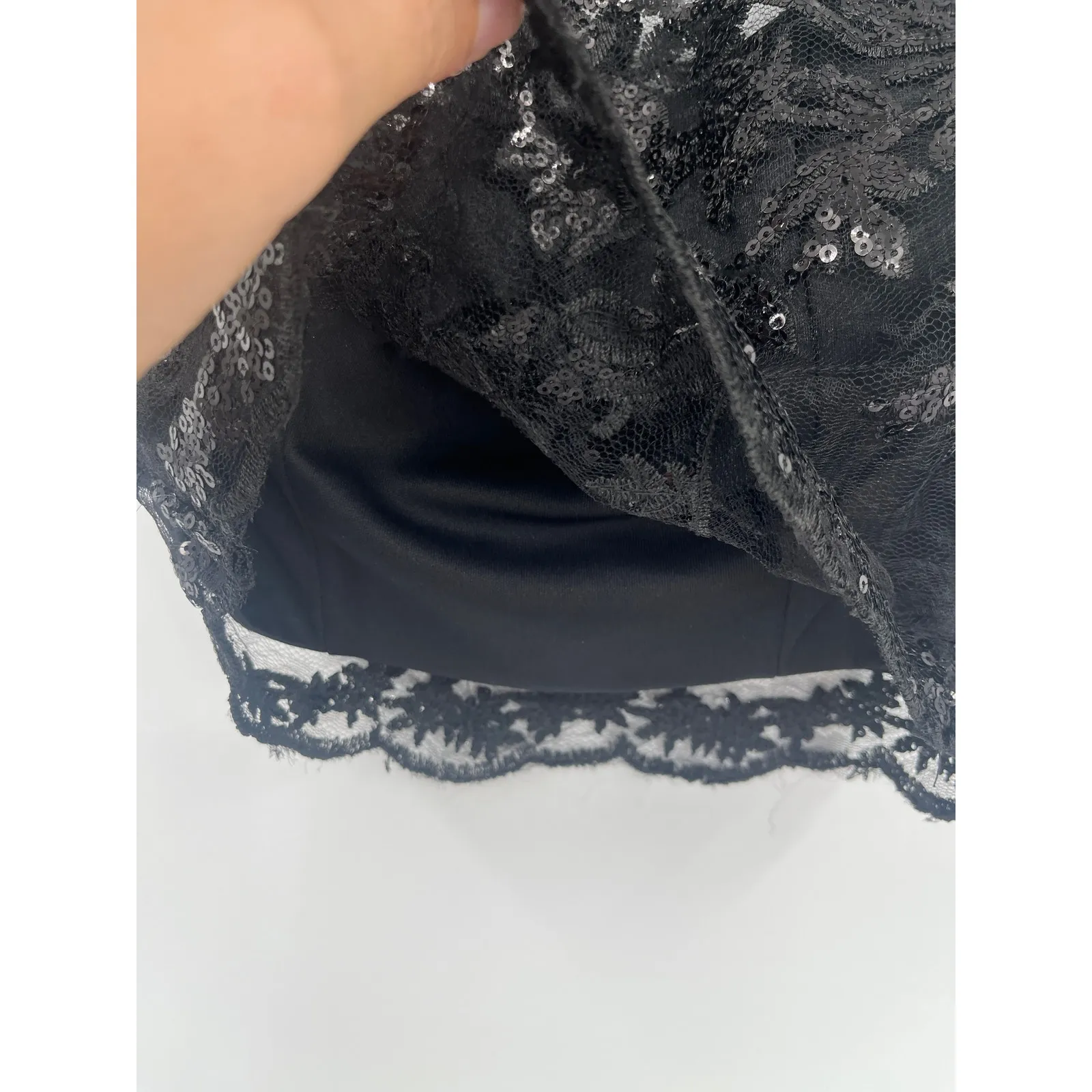 Y2K B.Darlin Sequin Lace Crop Womens Top Sz 5/6 Gothic Whimsigoth Coquette Vampy - Image 7