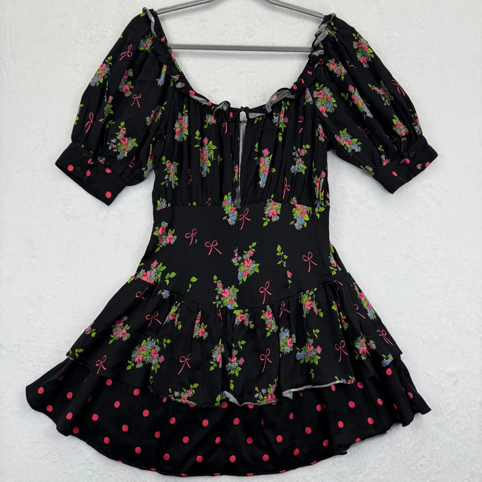or Love & Lemons Wilson Floral Print Peasant Style Mini Dress Size‎ M - Image 8