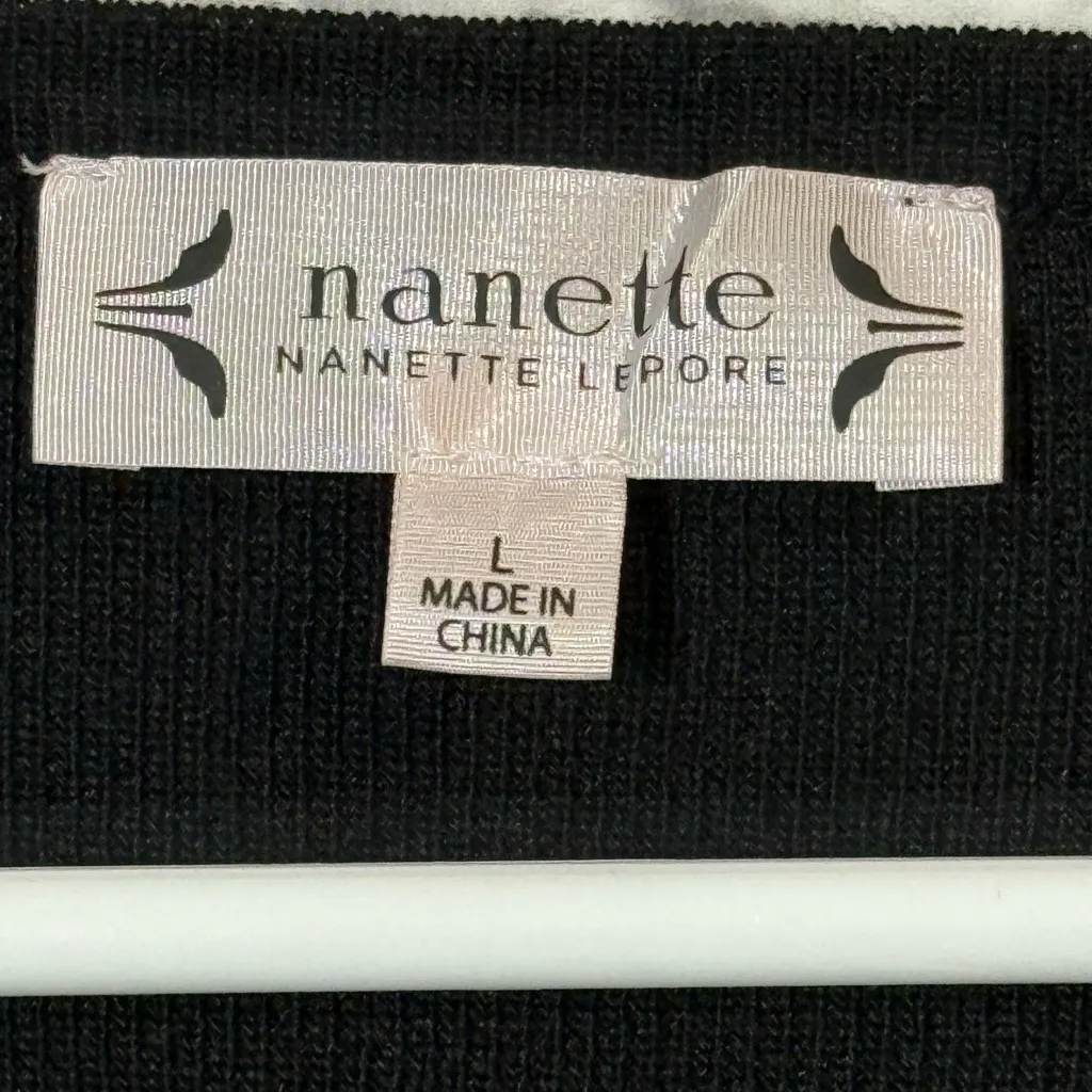 Nanette Laporte 3/4 Sleeve Black Lace Hem Dress, sz L, NWT - Image 3