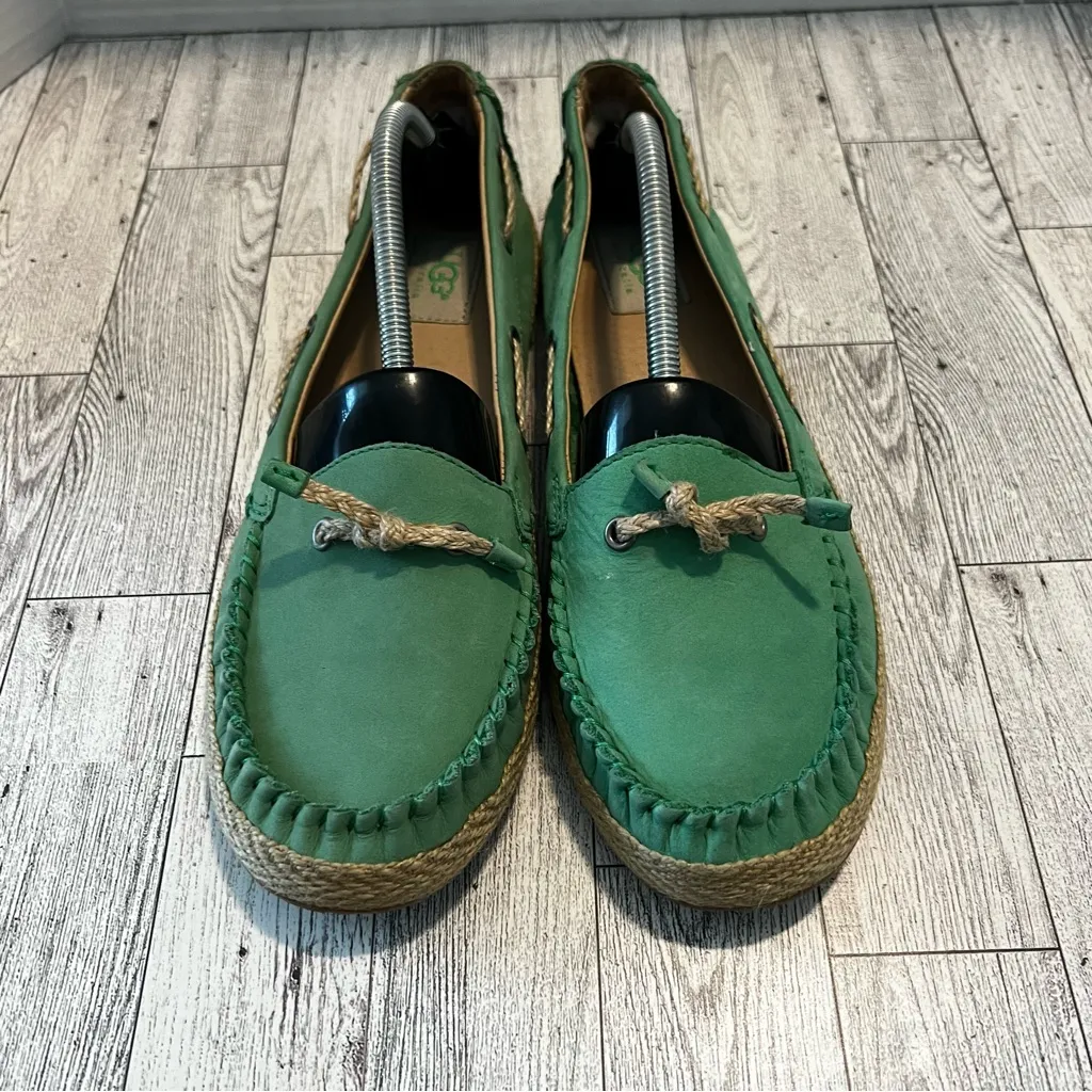 UGG Chivon Slip On Comfort Flat Moccasin Mint Green Women's Size 9 Canvas - Image 2