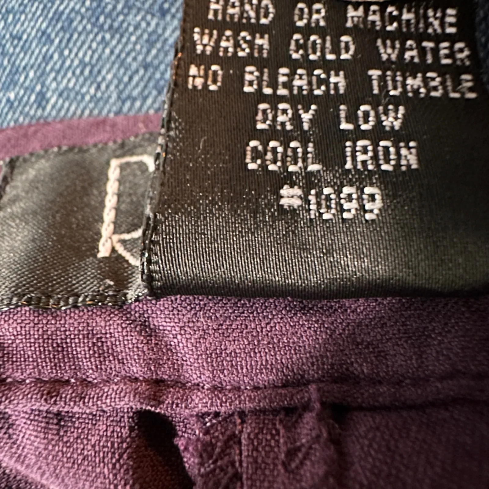 Vtg 90s Rafaella 100% Silk Purple‎ Shirt & Pants Set Sz 10/12 Minimalist Classic - Image 4