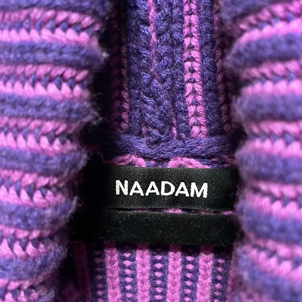 NAADAM Purple Two Tone Turtleneck High/Low Sweater, Wool/Cashmere Blend, Size S - Image 7