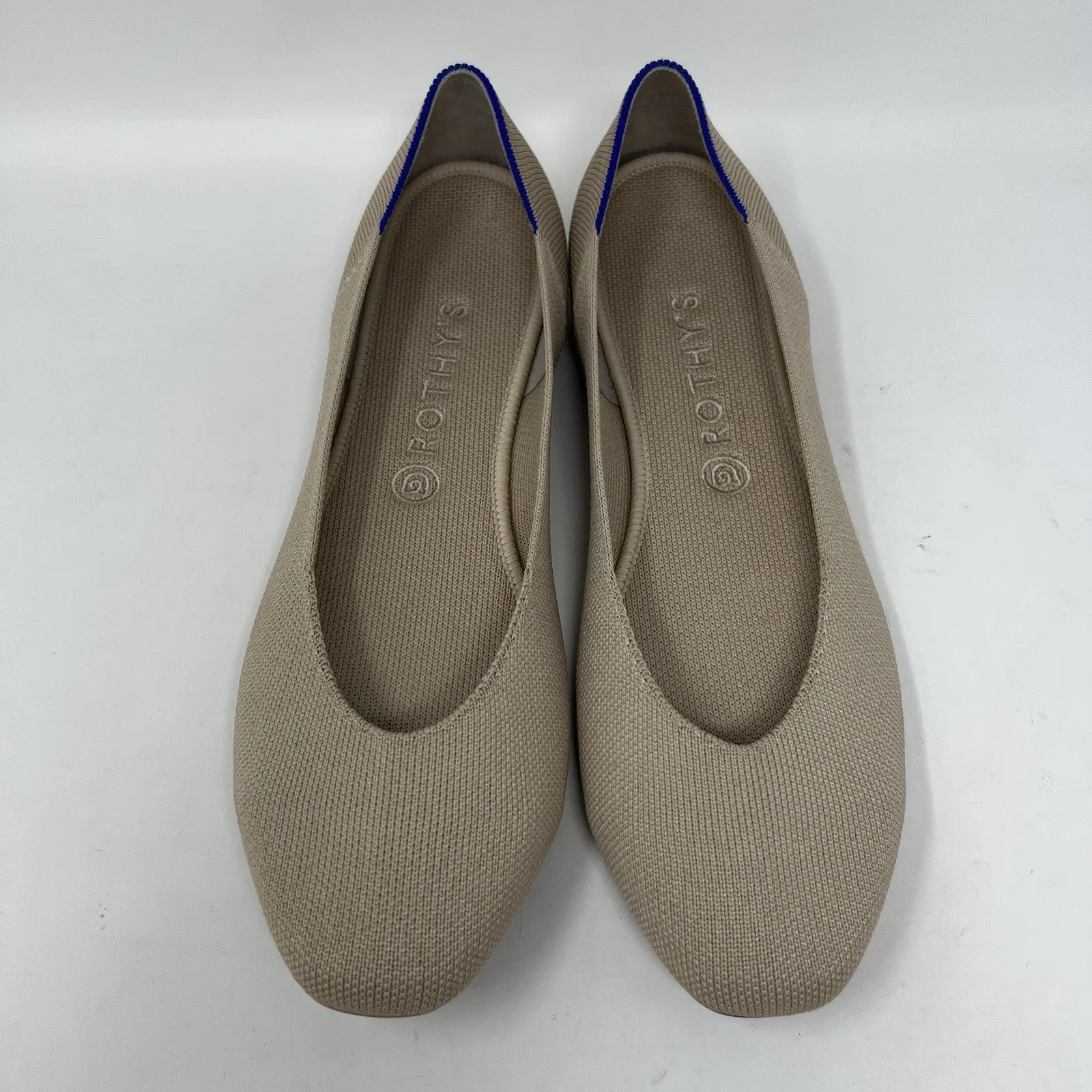 Rothy’s The Flat Round Toe‎ Ecru Beige Slip On Knit Flats Shoes Women’s Size 12 - Image 5