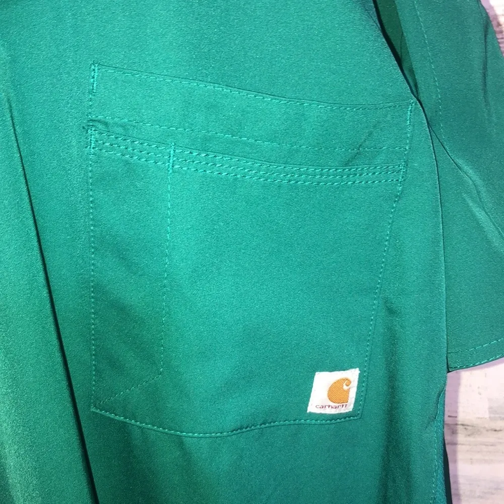 Green carhartt force scrub top nurse shirt doctors shirt carhartt clothi… - Image 2