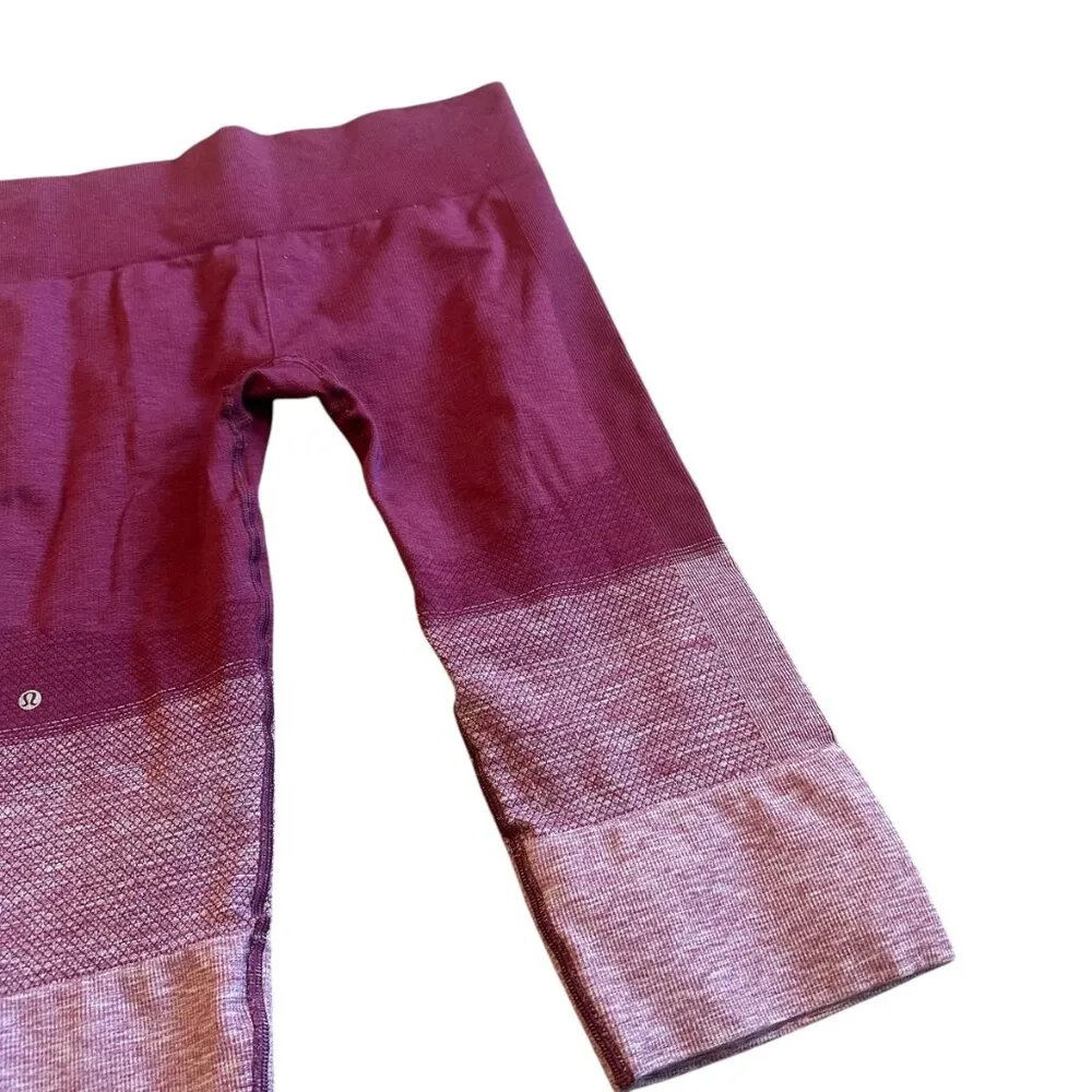 Lululemon Seamlessly Street Crop Leggings Ombre Stretch Capri Size 10 Women's - Image 4