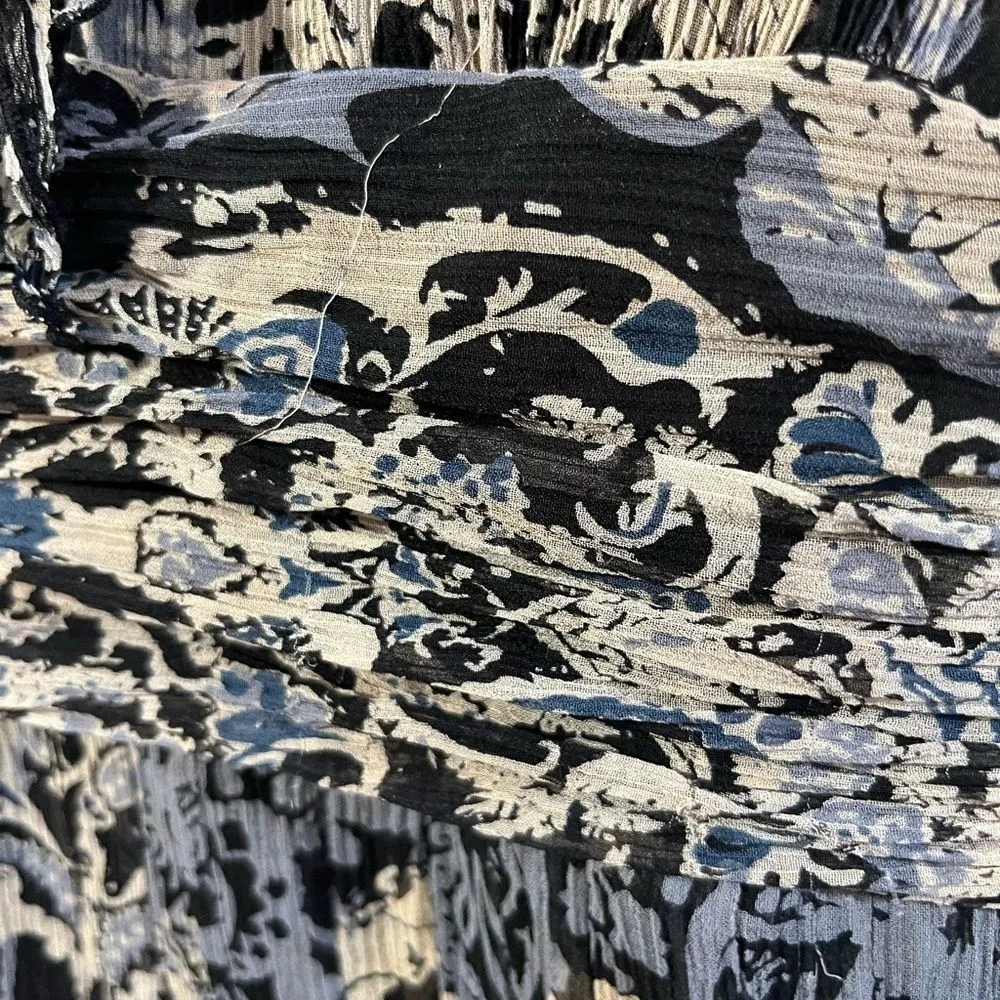 T tahari silk v neck FLORAL PAISLEY PRINT dress CAREER SIZE 2 - Image 9