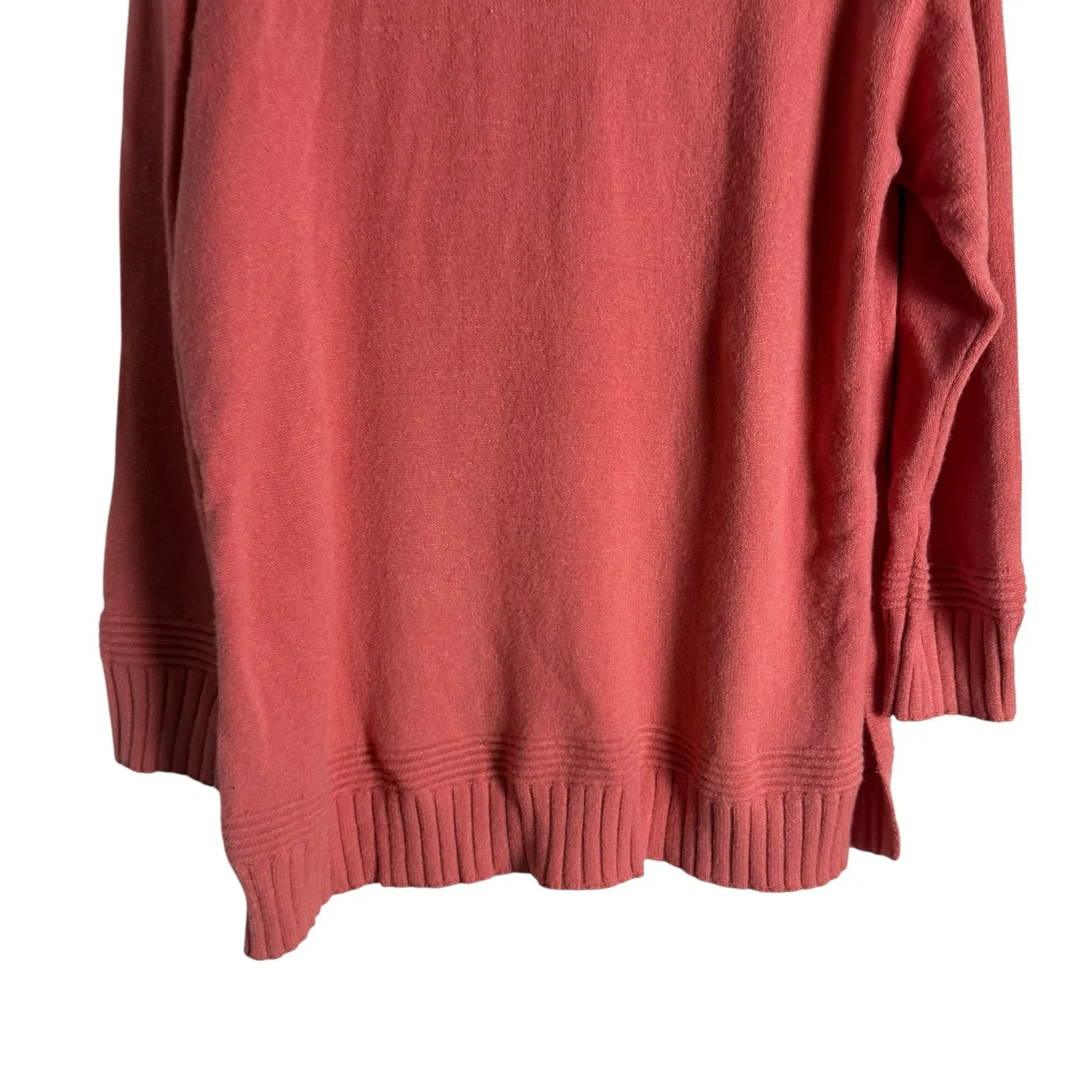 Anthropologie Margarita Pink Button Mock Neck Long Sleeve Tunic Sweater Size M - Image 5