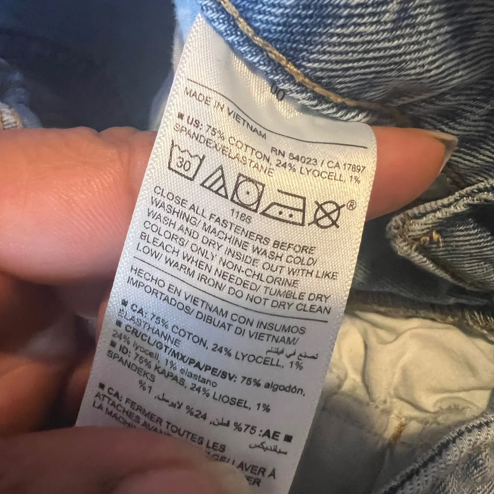 Old Navy Womens Jeans Sky High Wide Leg Light Wash Distressed Size 00 - Image 3