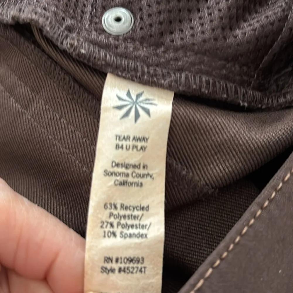 Tear Away B4 U Play Women’s Hiking Active Pant Sz 6T Tall Brown Outdoors - Image 6