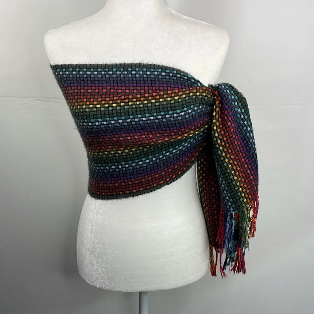Merona Scarf Rectangular Rainbow Weave Warm Soft - Image 4